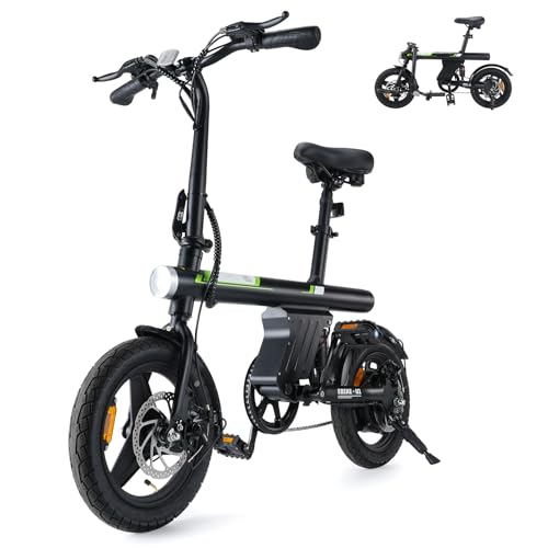 Finbike E Bike Klapprad,14 Zoll Elektrofahrrad 7.8Ah...