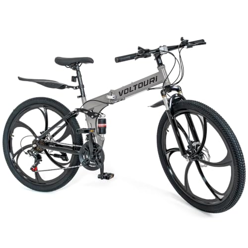 Klappbares Mountainbike 26 Zoll, MTB Klapprad mit Shimano 21...