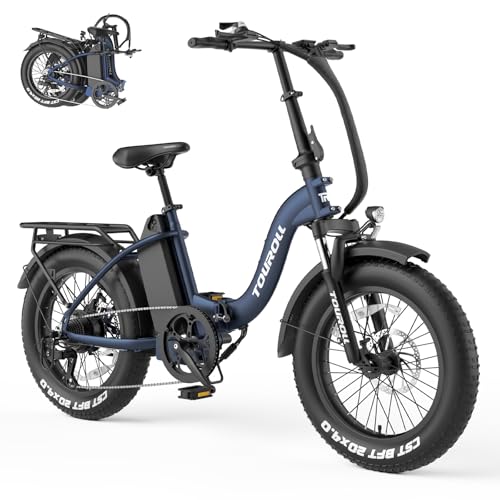Touroll S2 E-Bike Klapprad Elektrofahrrad mit 20×4.0 Zoll...