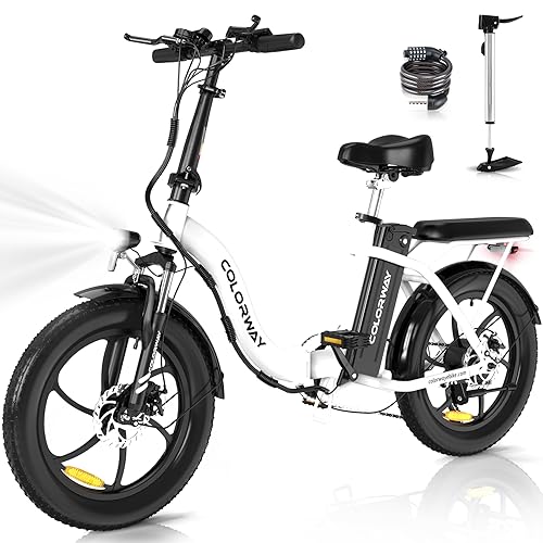 COLORWAY E-Bike Elektrofahrrad 20 Zoll x 3 Fat Tire Faltrad,...